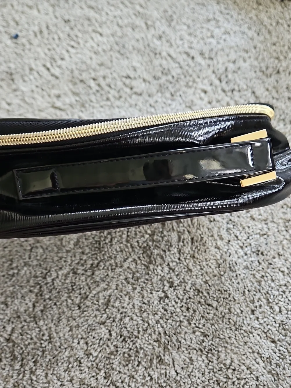 Lancome Black Patent Cosmetic Case